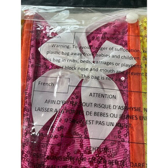 Rainbow Sequin Corset Size Medium Leg Avenue Multi Bow Accent Costume Tulle NEW - Picture 6 of 7